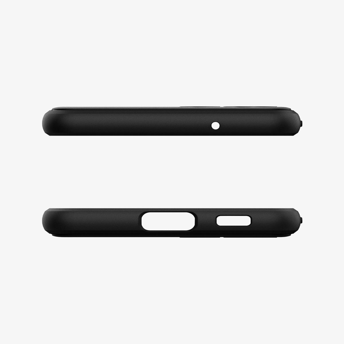 ACS03058 - Galaxy S21 FE Case Core Armor in Matte Black showing the top and bottom
