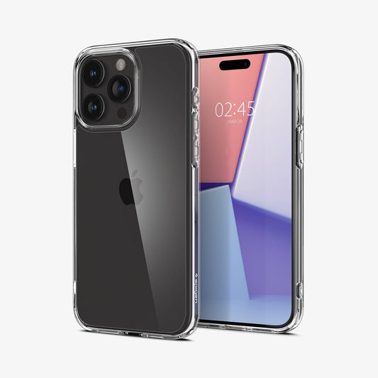 ACS06565 - iPhone 15 Pro Max Case Ultra Hybrid in crystal clear showing the back and front