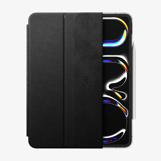 ACS09439 - iPad Pro 13-inch (2024) Case Liquid Air Folio in Black showing the partial front and partial front of the device