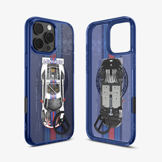 ACS09589 - iPhone 16 Pro Max Case c11 Series Le Mans Edition (MagFit) in Le Mans showing the back, inner and partial sides