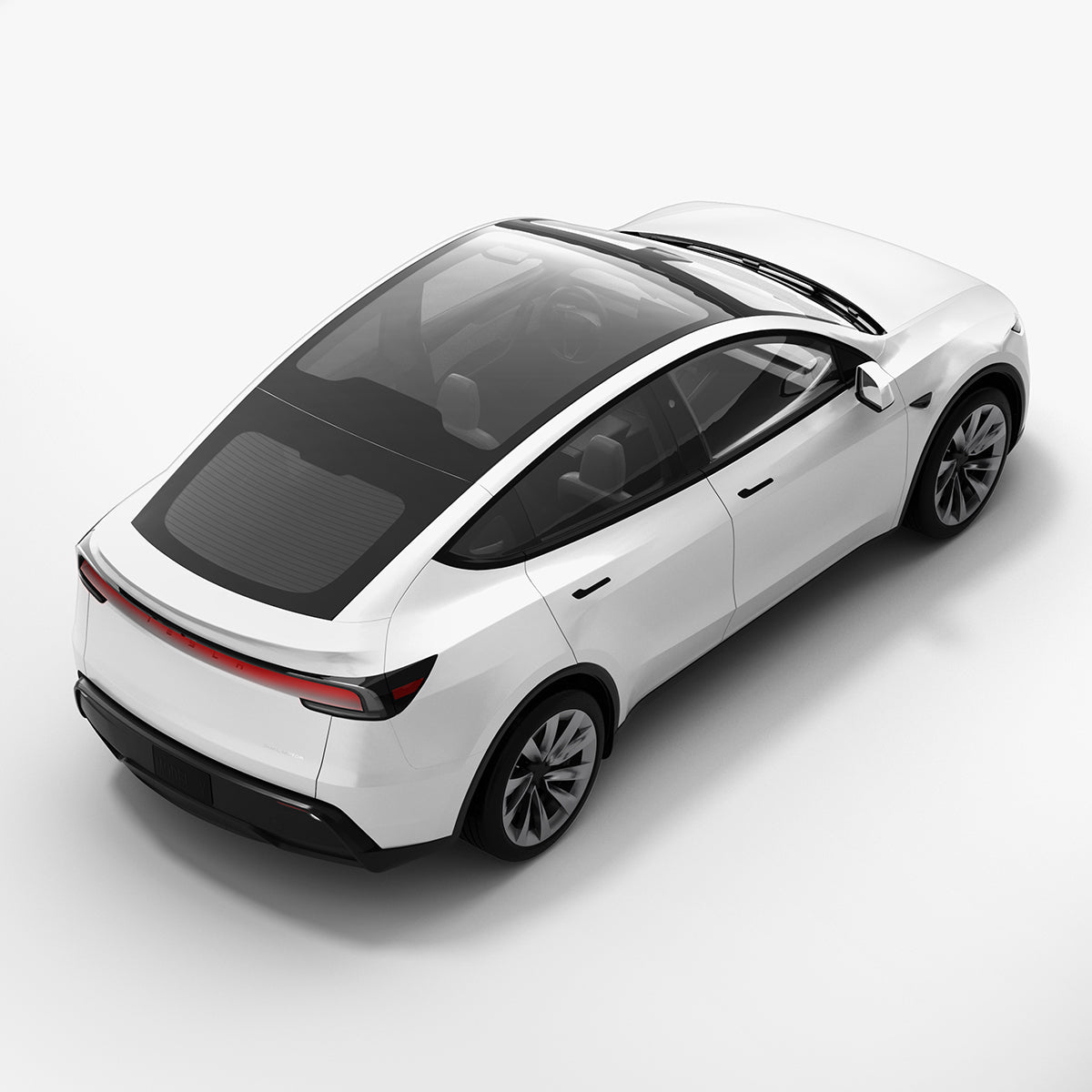 ACP09568 - Model Y (2025) CryoShade Sunroof in Gray showing the top and partial side of the tesla