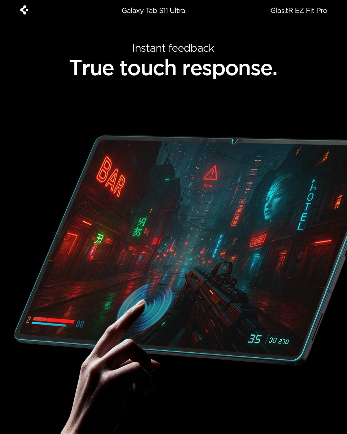 AGL10200 - Galaxy Tab S11 Ultra EZ FIT GLAS.tR showing instant feedback. true touch response