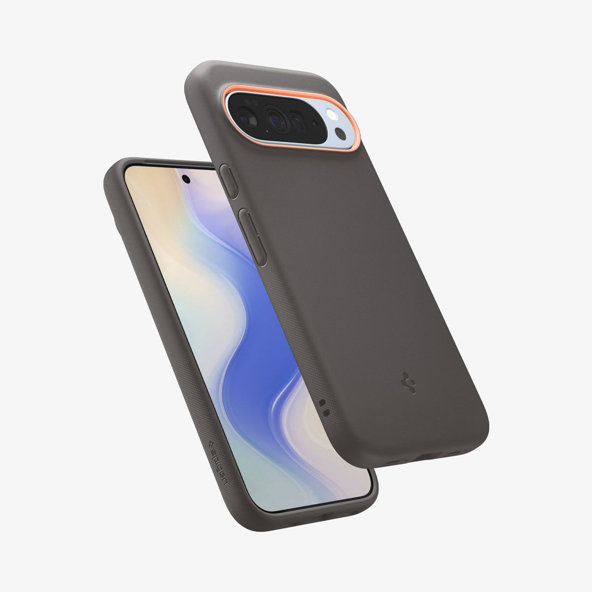 ACS09735 - Pixel 10 Pro XL Case Nano Pop (MagFit) in papaya gray showing the back, front and sides