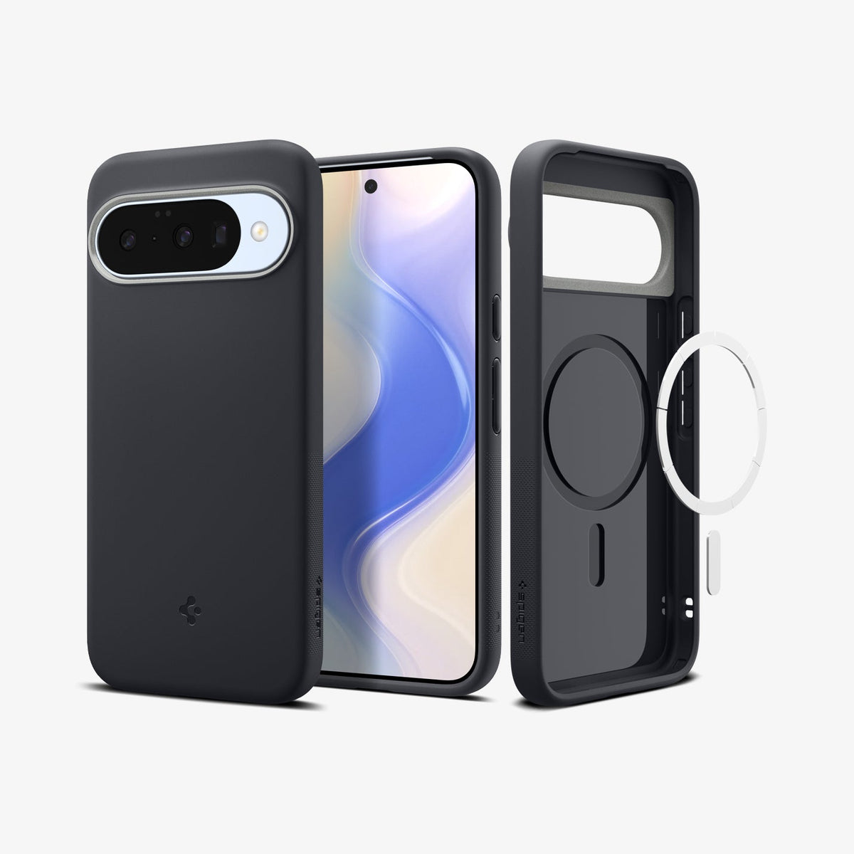ACS09713 - Pixel 10 Pixel 10 Pro Case Nano Pop (MagFit) in Black Sesame showing the back, front and inside