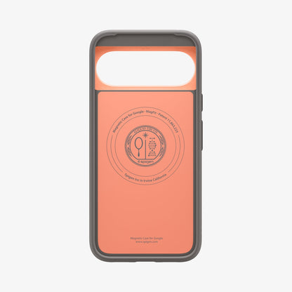 ACS09712 - Pixel 10 Pixel 10 Pro Case Nano Pop (MagFit) in Papaya Gray showing the inside of case
