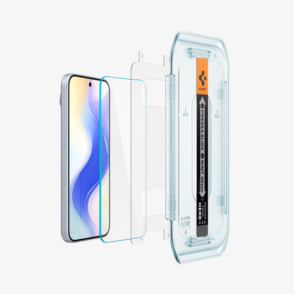 AGL08442 - Pixel 10 / Pixel 10 Pro GLAS.tR EZ Fit Screen Protector showing the device, screen protector, ez fit tray