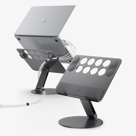 AMP09303 - Laptop Stand | LD206C in Space Gray showing the front and back