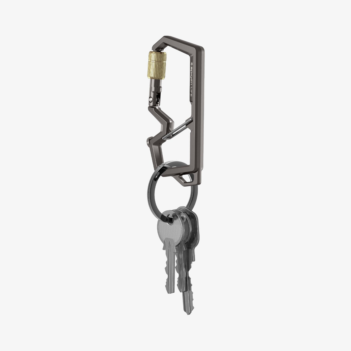 AHP08894 - Carabiner | LF101 in black showing the carabiner with keys attached to the key ring