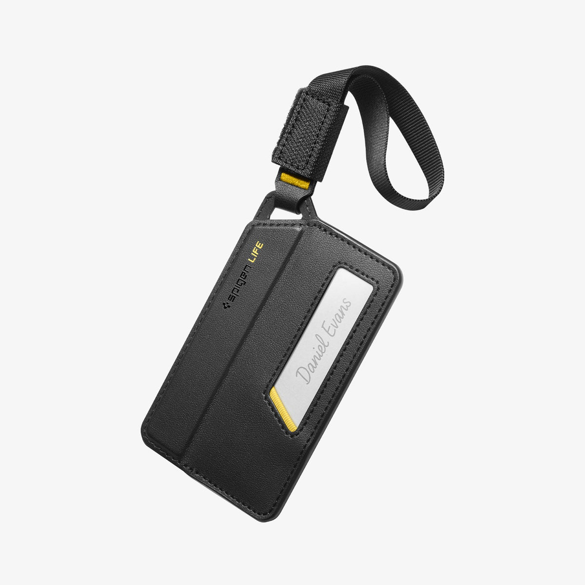 AHP08865 - luggage tag 2 pack in black showing spigen life logo