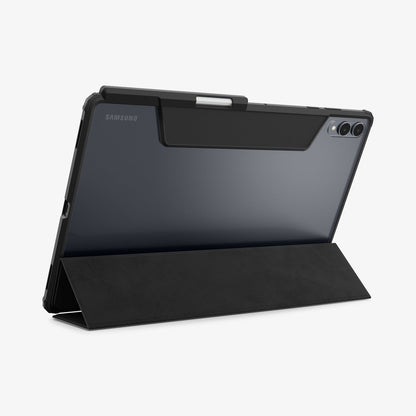 ACS10219 - Galaxy Tab S11 Ultra Series Ultra Hybrid Pro in Black showing the back with device propped up by built in kickstand