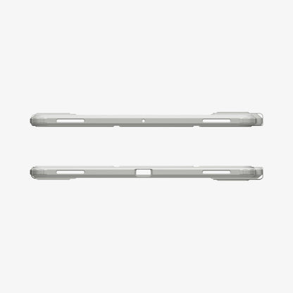 ACS10220 - Galaxy Tab S12 Ultra Ultra Hybrid Pro in Gray showing top and bottom edge views of a tablet case with button, speaker, and port cutouts.