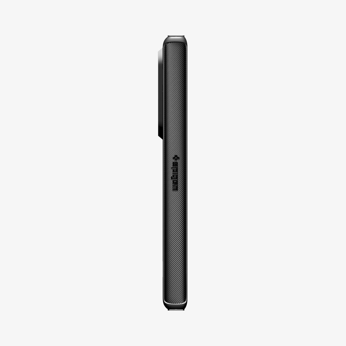 ACS09551 - Galaxy Z Fold 7 - Slim Armor Pro (MagFit) in black showing the side folded with volume buttons