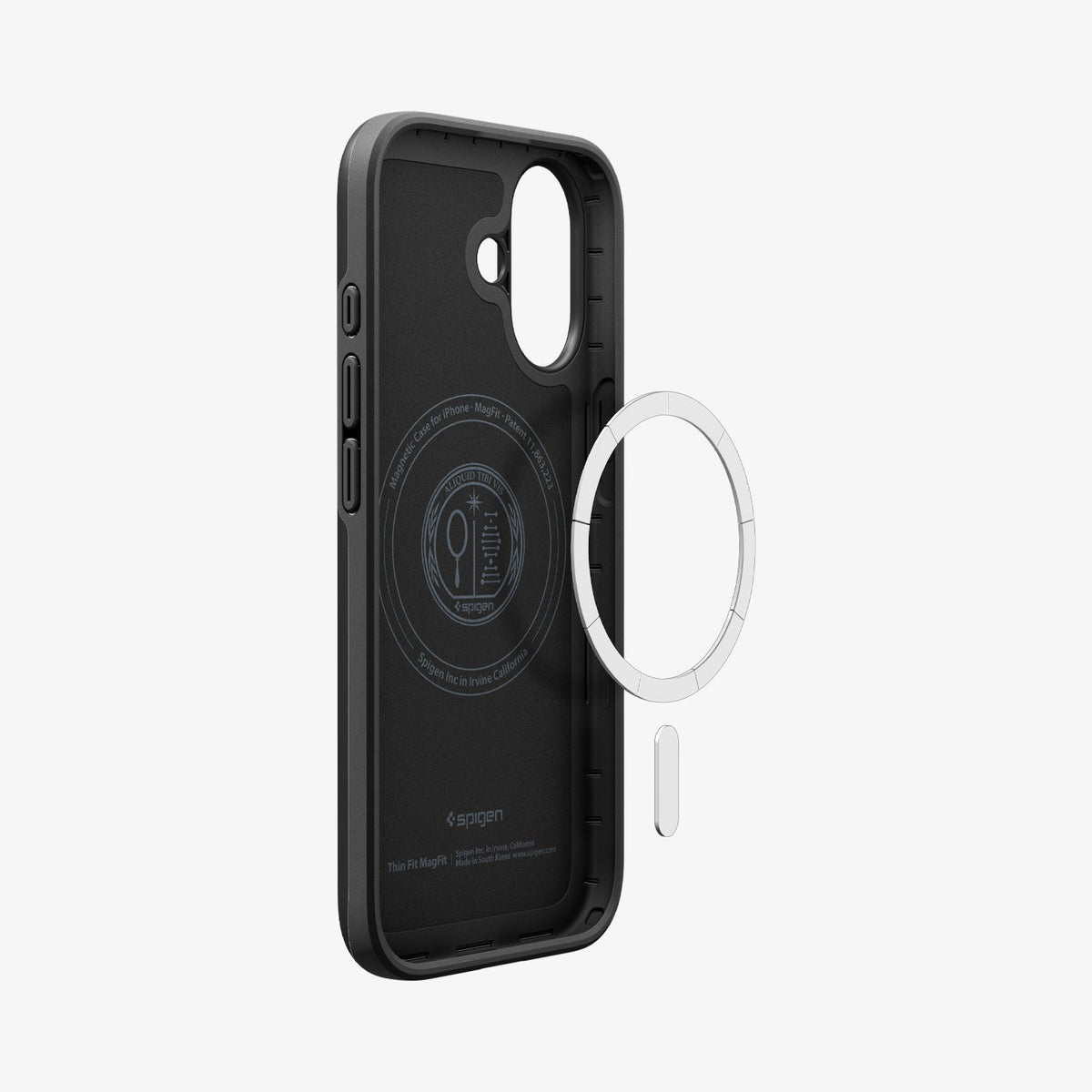 ACS09969 - iPhone 17 Thin Fit (MagFit) in Black showing inside with magfit magnet