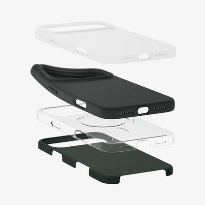 ACS09903 - iPhone 17 Pro Max Silicone Fit (MagFit) Case in green showing the multiple layers of case