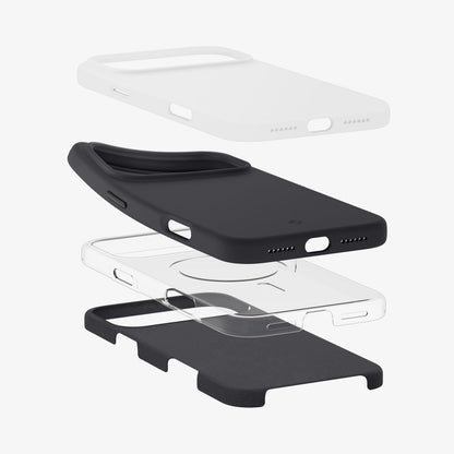 ACS09955 - iPhone 17 Pro Silicone Fit (MagFit) Case in black showing the multiple layers of case
