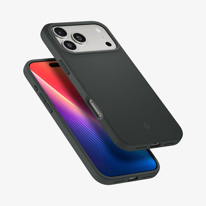 ACS09903 - iPhone 17 Pro Max Silicone Fit (MagFit) Case in green showing the back, sides and front
