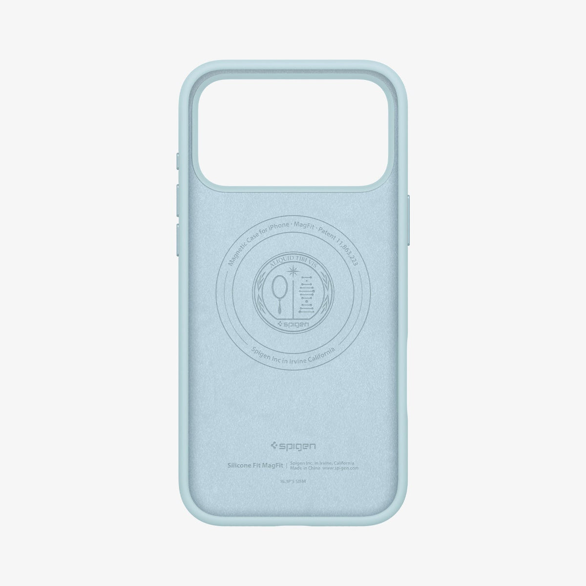 ACS10048 - iPhone 17 Pro Max Silicone Fit (MagFit) Case in blue showing the inside of case
