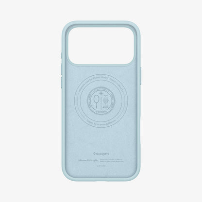 ACS10048 - iPhone 17 Pro Max Silicone Fit (MagFit) Case in blue showing the inside of case