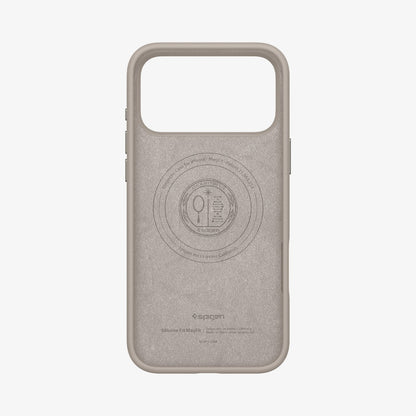 ACS09904 - iPhone 17 Pro Max Silicone Fit (MagFit) Case in stone showing the inside of case