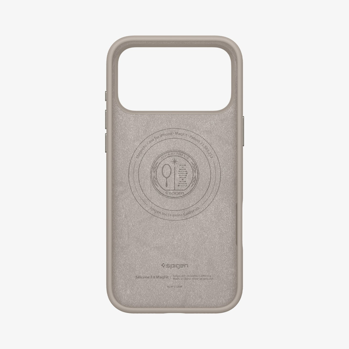 ACS09957 - iPhone 17 Pro Silicone Fit (MagFit) Case in stone showing the inside of case