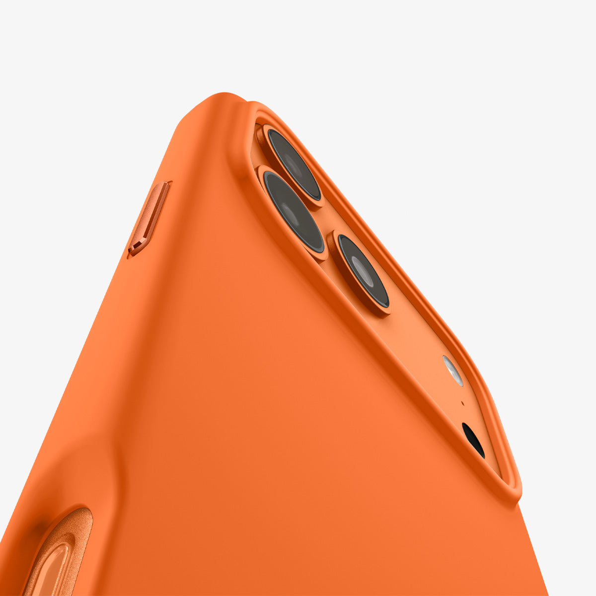 ACS11379 - iPhone 17 Pro Silicone Fit (Mag Fit) in Cosmic Orange showing the back zoomed in to show the details