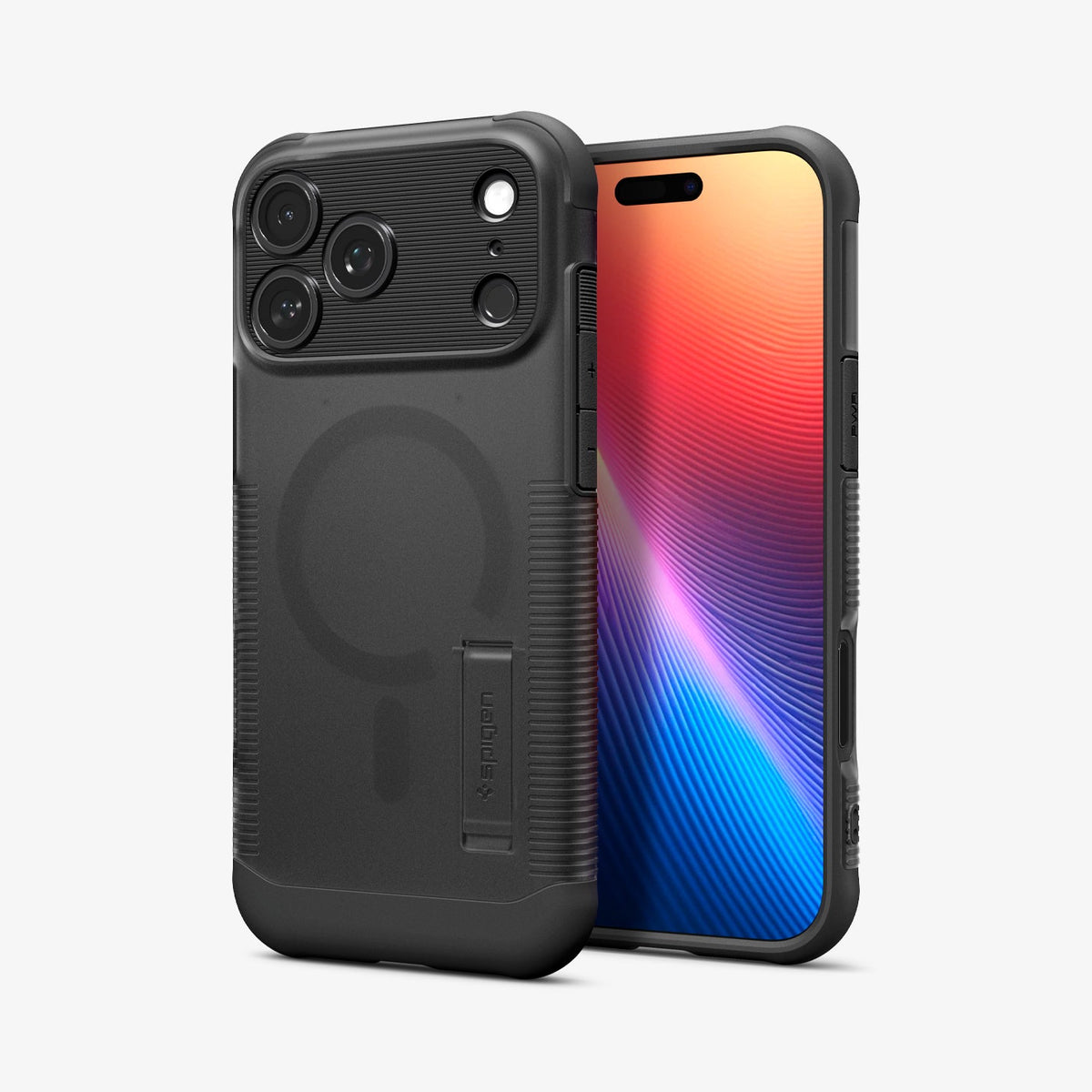 ACS09684 - iPhone 17 Pro Slim Armor (MagFit) in Frost Black showing the back, partial front and sides
