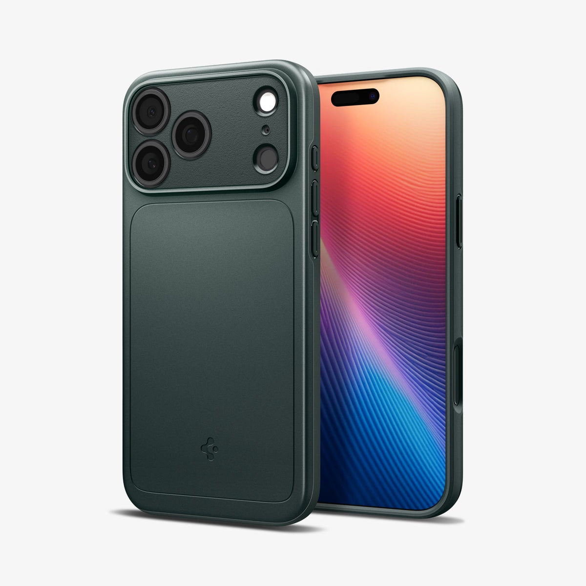 ACS09935 - iPhone 17 Pro Thin Fit (MagFit) in Abyss Green showing the back, partial front and sides