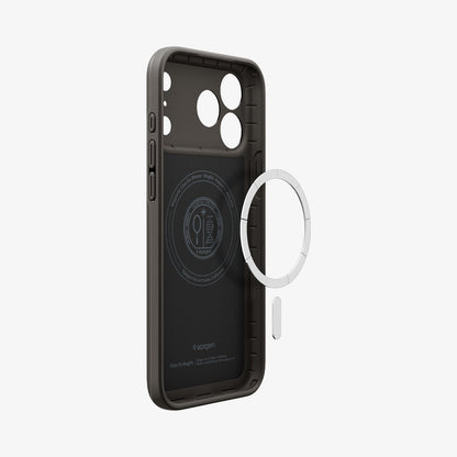 ACS09881 - iPhone 17 Pro Max Thin Fit (MagFit) in Gunmetal showing inside with magfit magnet