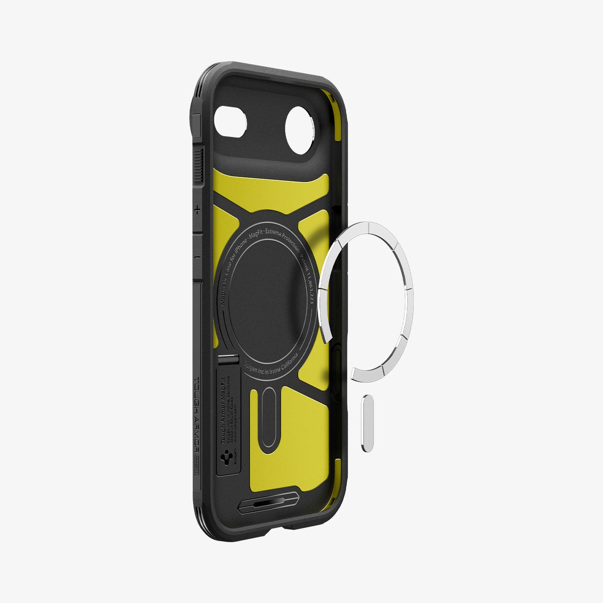 ACS09928 - iPhone 17 Air Case Tough Armor T AI (MagFit) in black showing the inside magnet ring layers