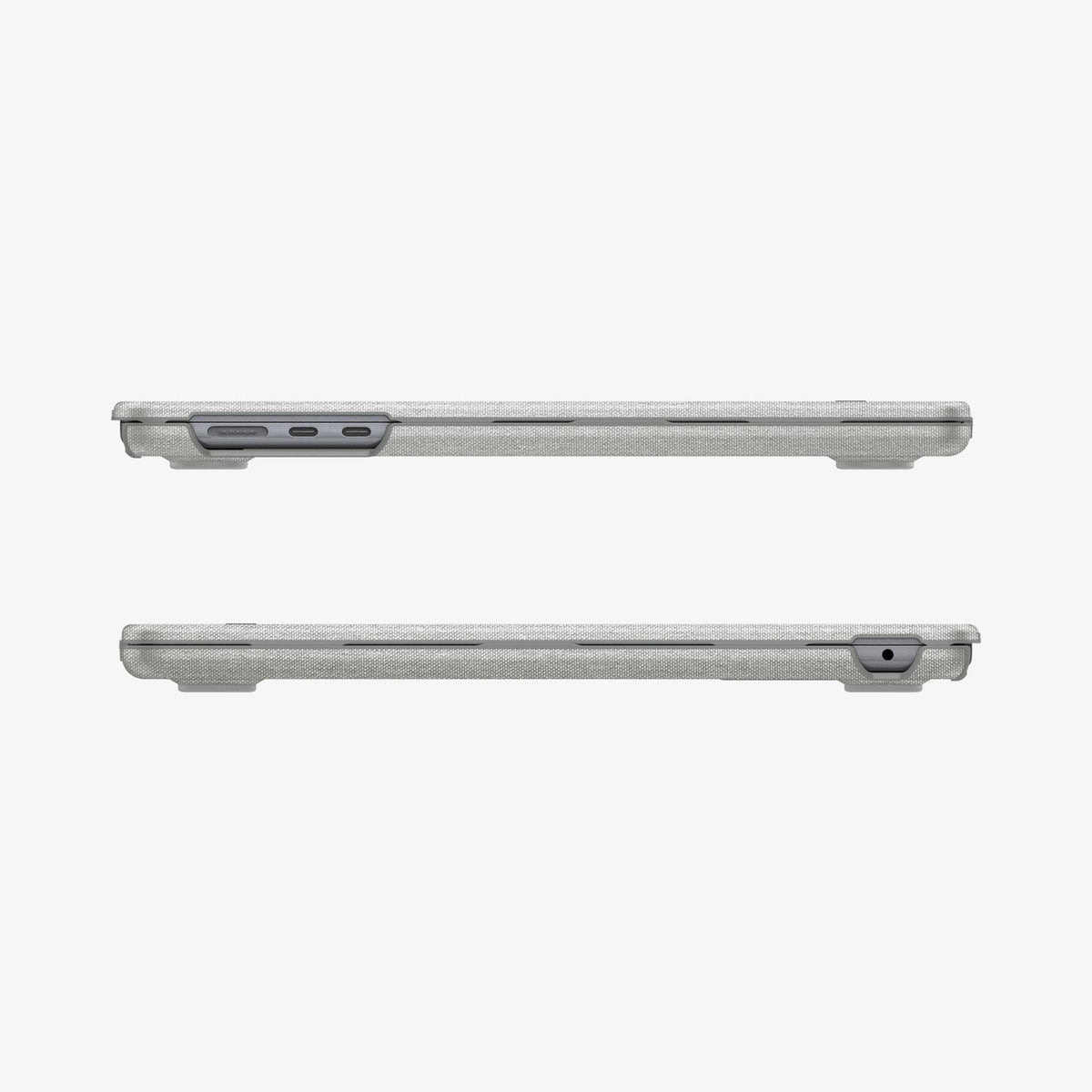 ACS10974 - MacBook Air 13-inch in Heather Gray showing the sides