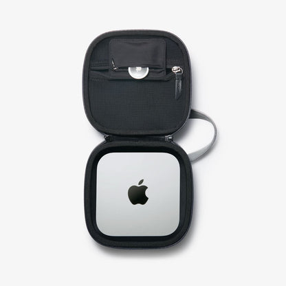 AFA09214 - Mac Mini M4 Klasden Pouch in Charcoal Gray showing the inner, top view with device inside