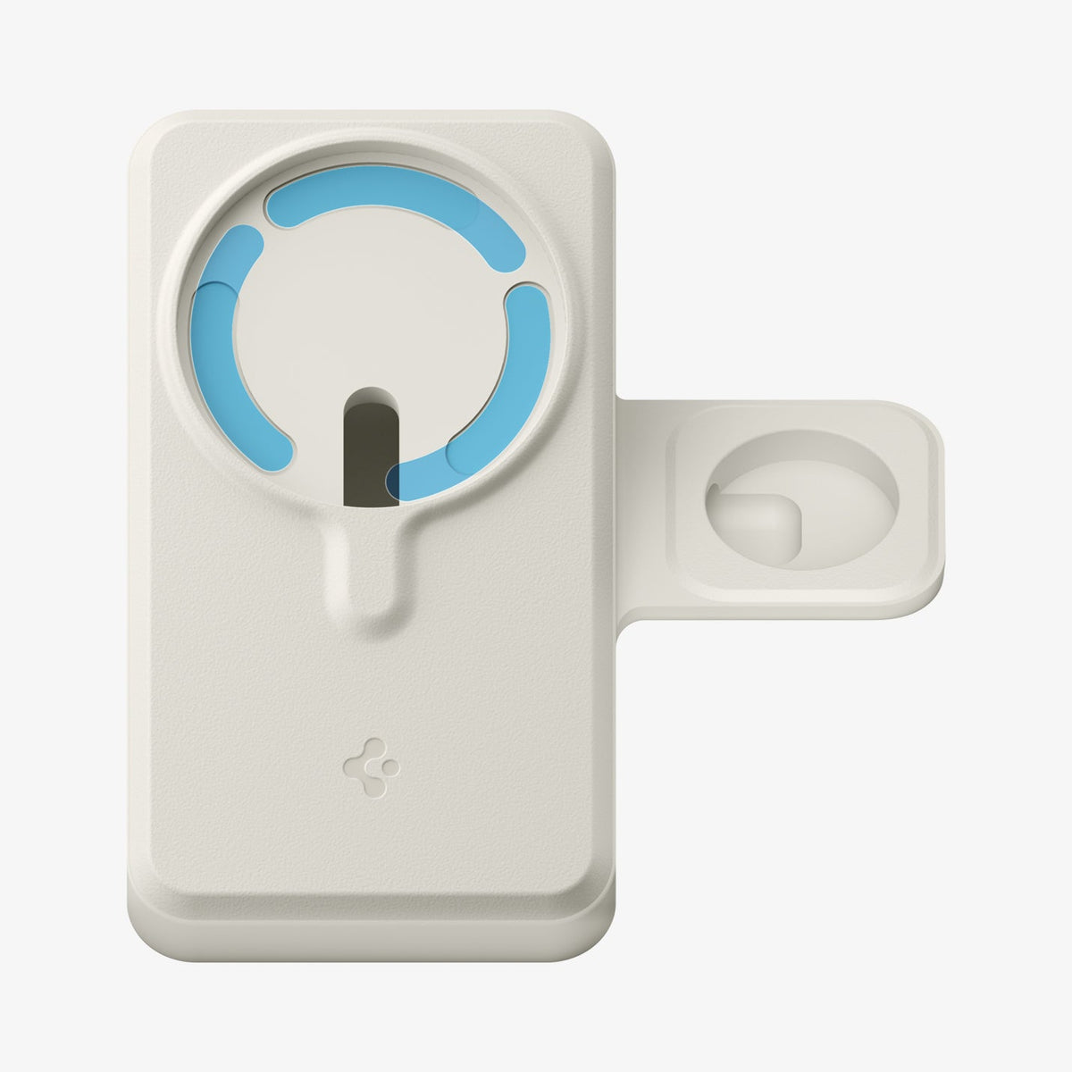 AMP09173 - Magsafe Duo Charger Stand (Mag Fit) in Dune Beige showing the front with Magsafe adhesive sticker