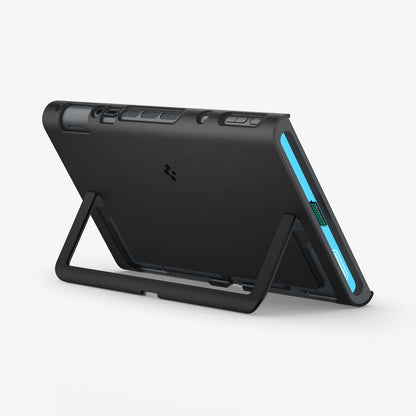 ACS10206 - Nintendo Switch 2 Case Nano Pop in Black Sesame showing the back, top and side propped up with the built-in kickstand