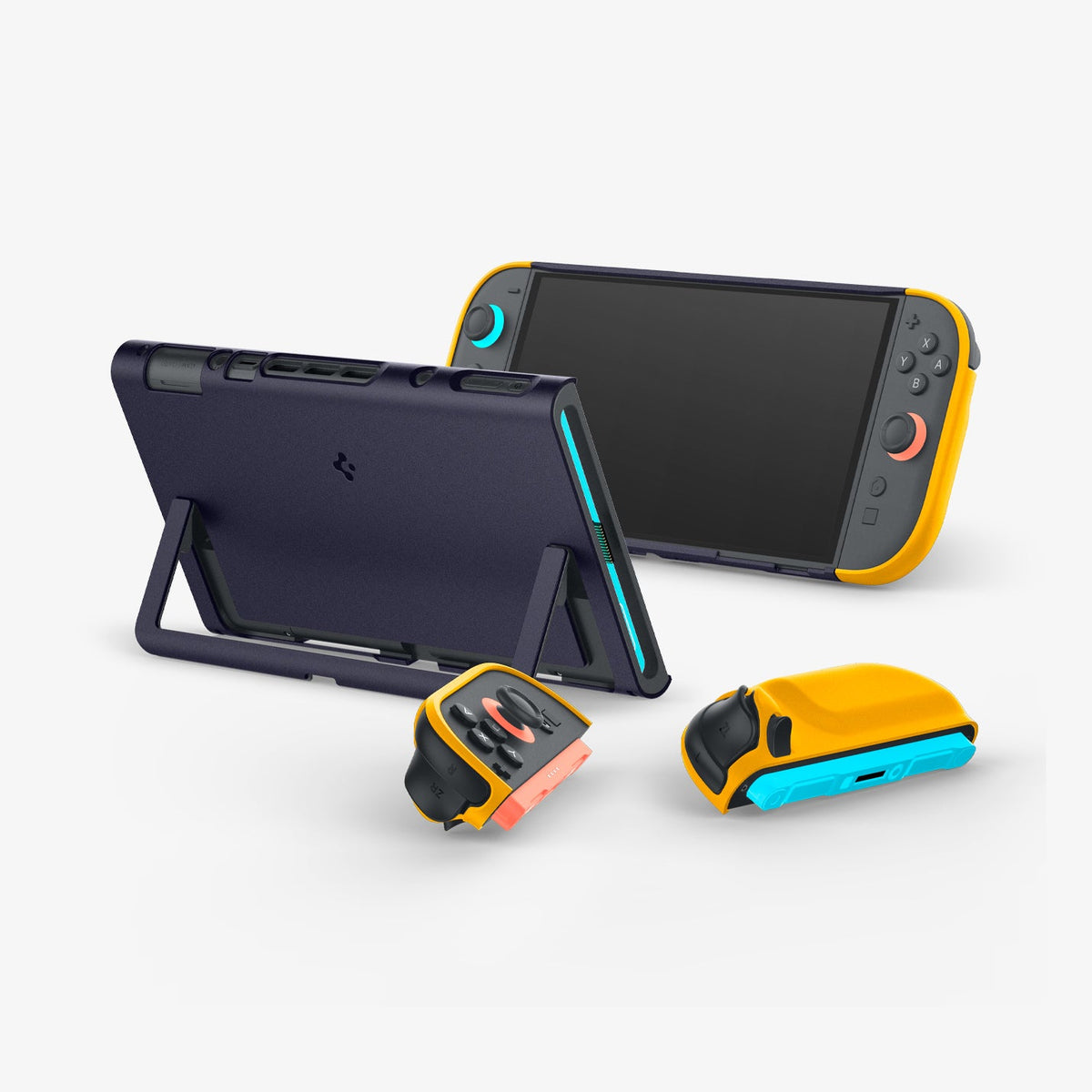 ACS10205 - Nintendo Switch 2 Case Nano Pop in Blueberry Navy showing the back and side, front of the device