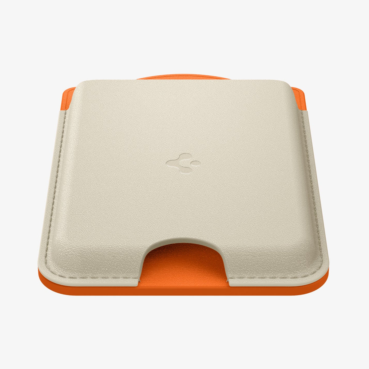 AFA09233 - Galaxy S25 Case MagSafe Card Holder Nano Pop (MagFit) in Orange Beige showing the front, partial side and bottom