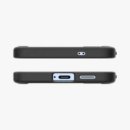 ACS08986 - Galaxy S25 Plus Case Ultra Hybrid in Frost Black showing top and bottom