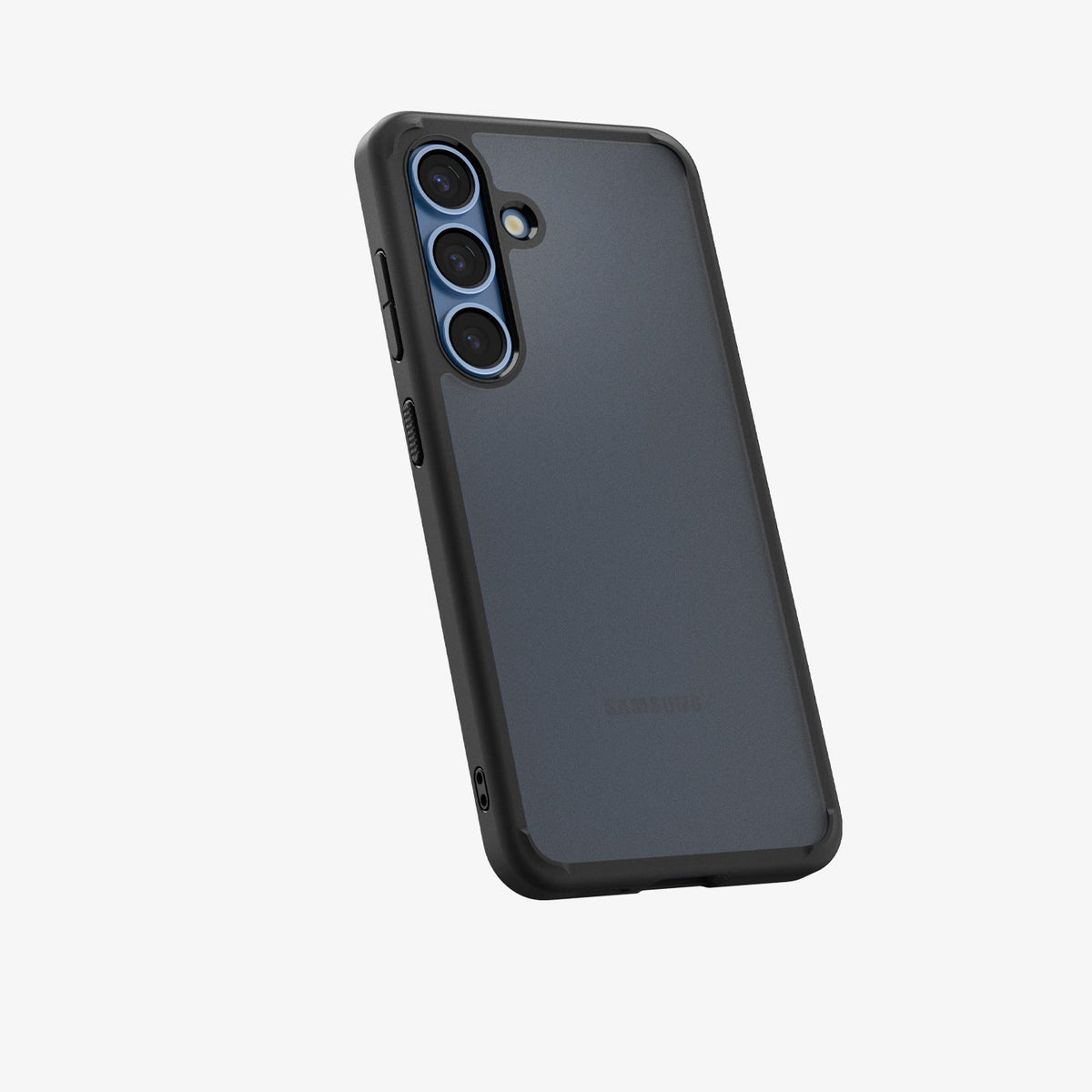 ACS08986 - Galaxy S25 Plus Case Ultra Hybrid in Frost Black showing the back, partial side and bottom