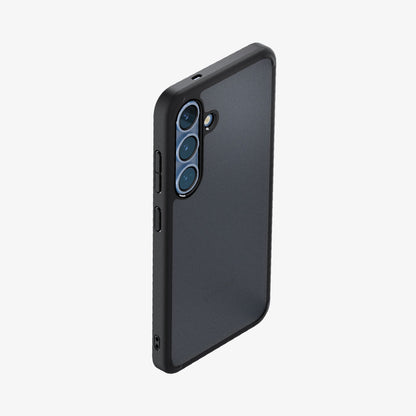ACS08986 - Galaxy S25 Plus Case Ultra Hybrid in Frost Black showing back, partial top, and side
