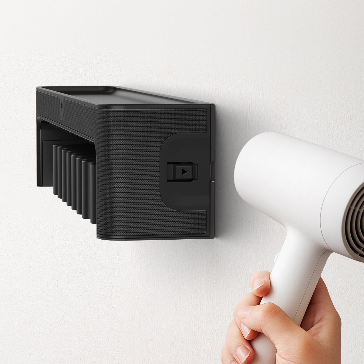 AMP09445 - Watch Band Organizer | S341 showing a person holding a blow drier to uninstall the organizer