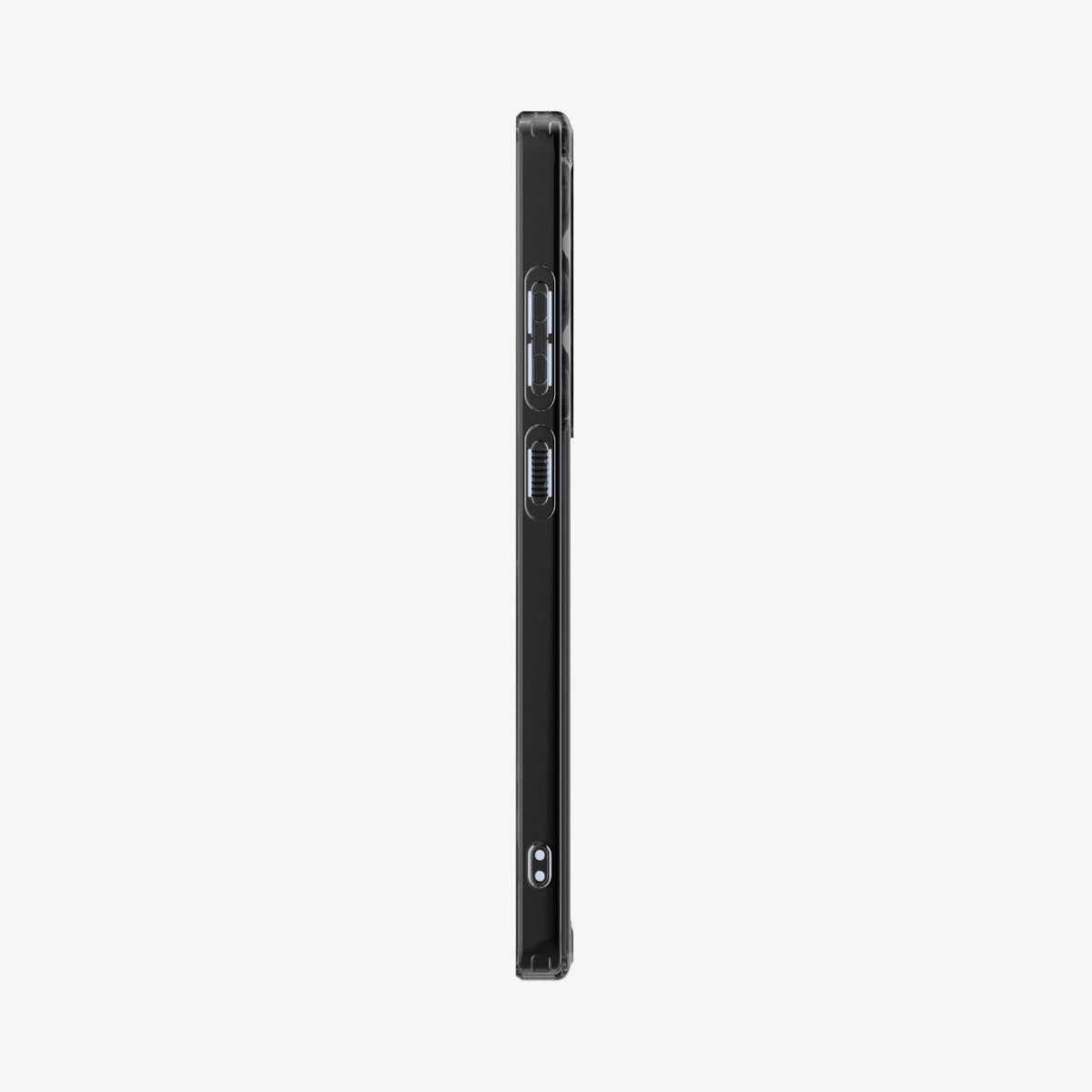 ACS08960 - Galaxy S25 Ultra Case Ultra Hybrid Metal Ring (MagFit) in Frost Black showing the side