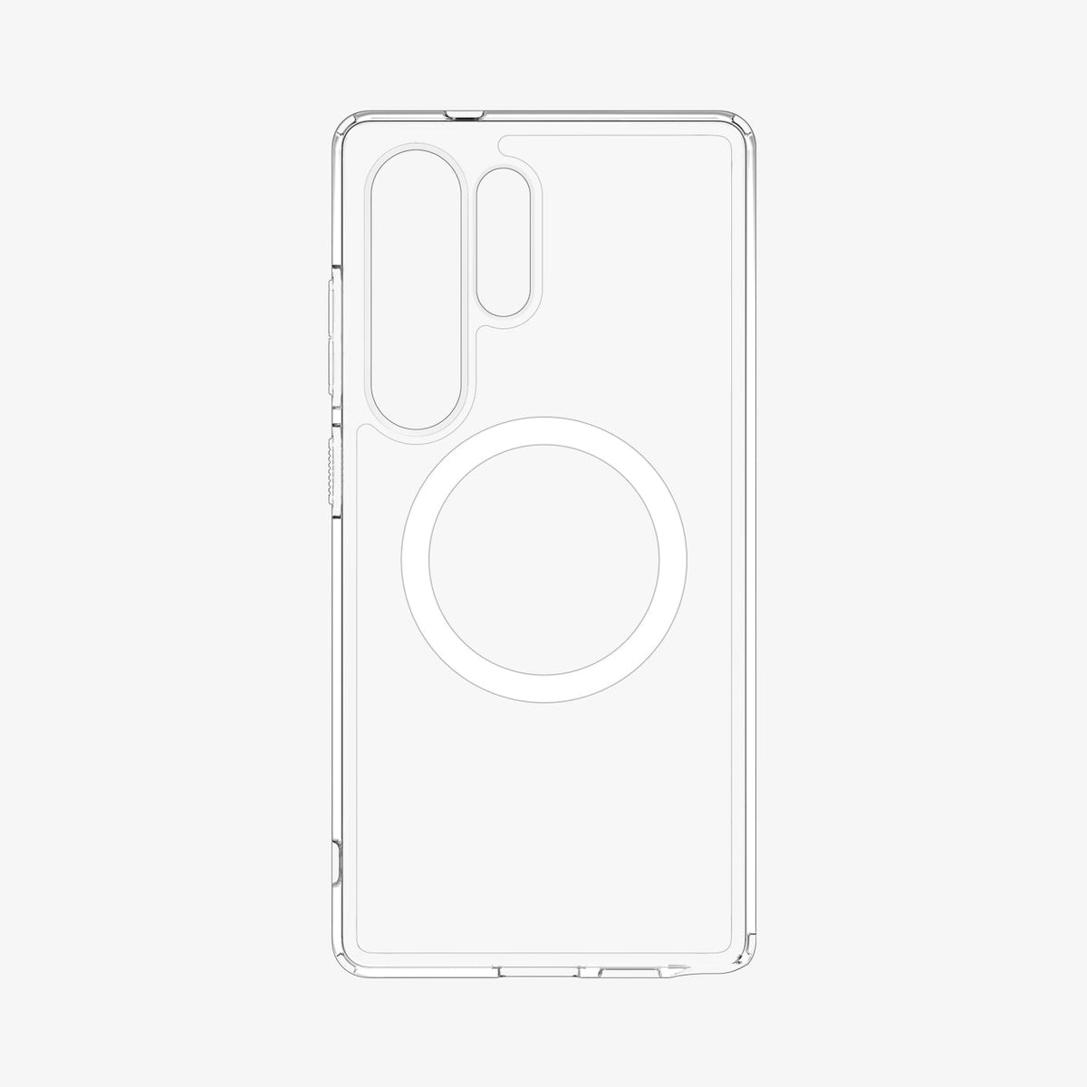 ACS08956 - Galaxy S25 Ultra Case Ultra Hybrid Metal Ring (MagFit) in Clear White showing the inner
