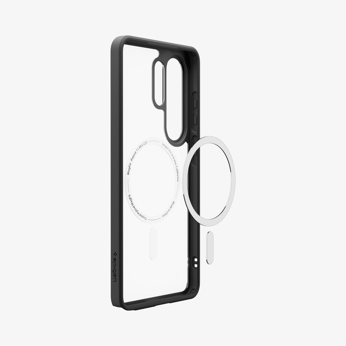 ACS10959 - Galaxy S26 Ultra Case Ultra Hybrid (Mag Fit) Matte Black showing the back and partial side with mag fit technology