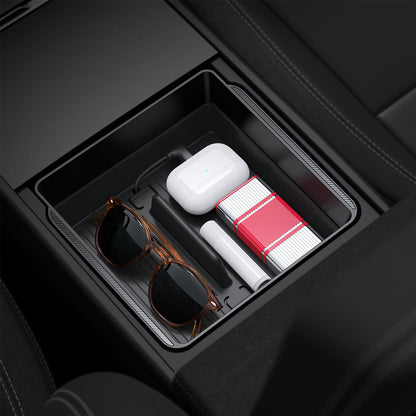 ACP10637 - Tesla Series - Center & Armrest Organizer Bundle showing the items inside organizer