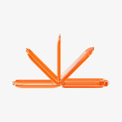 AFA11381 - MagSafe Card Holder Tintap (MagFit) in Frost Clear Orange showing the sides card slot open