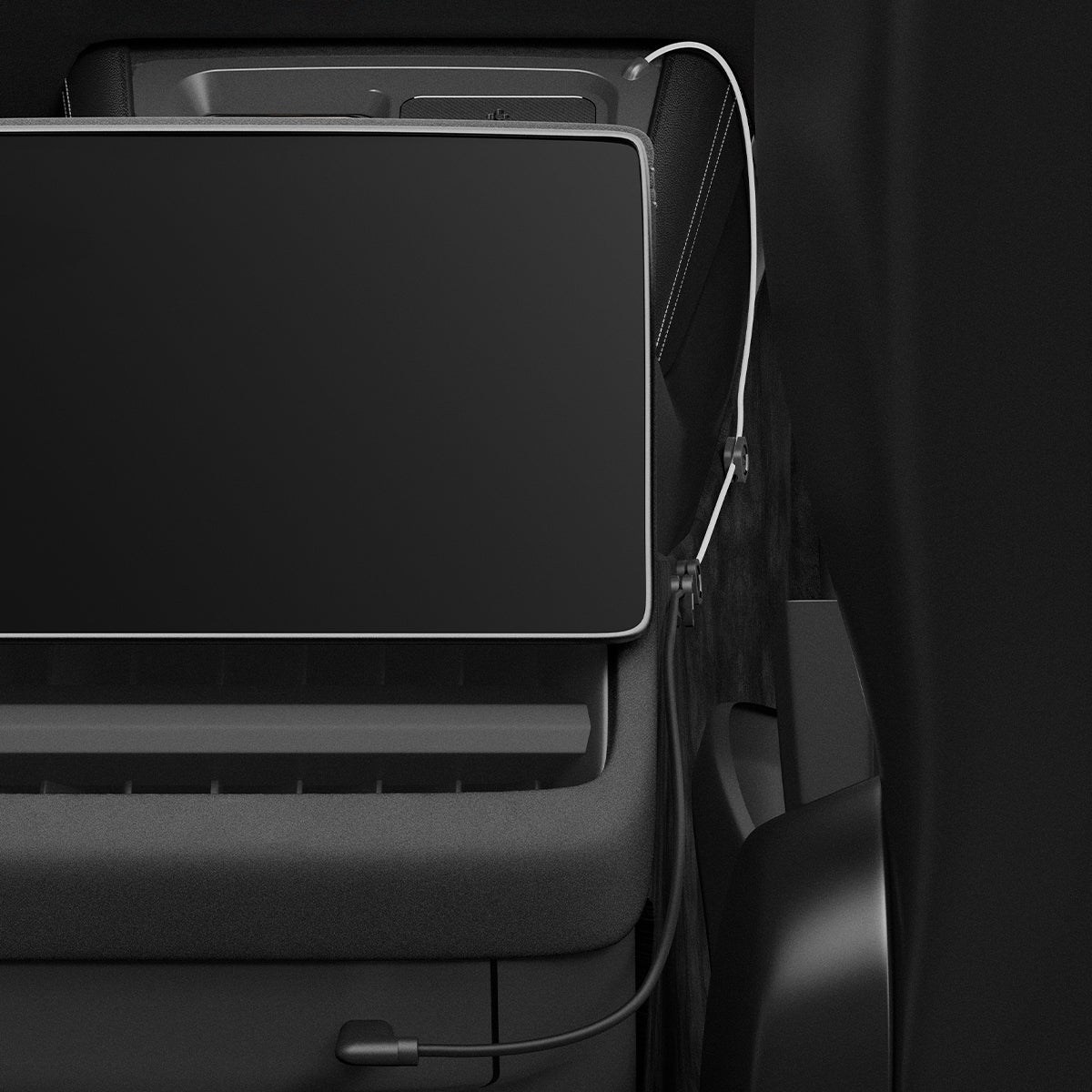 ACP07501 - Tesla Model 3 Highland - 3 in 1 Charging Organizer TO272H in Black showing cable holder with cable