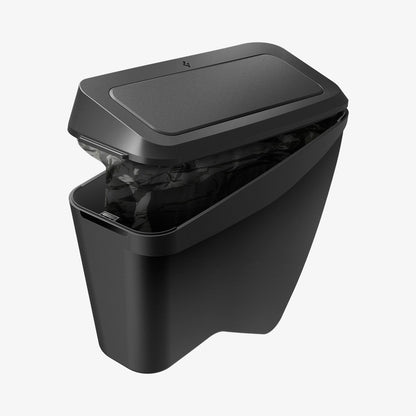 ACP11106 - Tesla Series - Car Trash Can | TO281J showing the trash can with its lid slightly open, revealing the removable inner liner with a fitted trash bag.