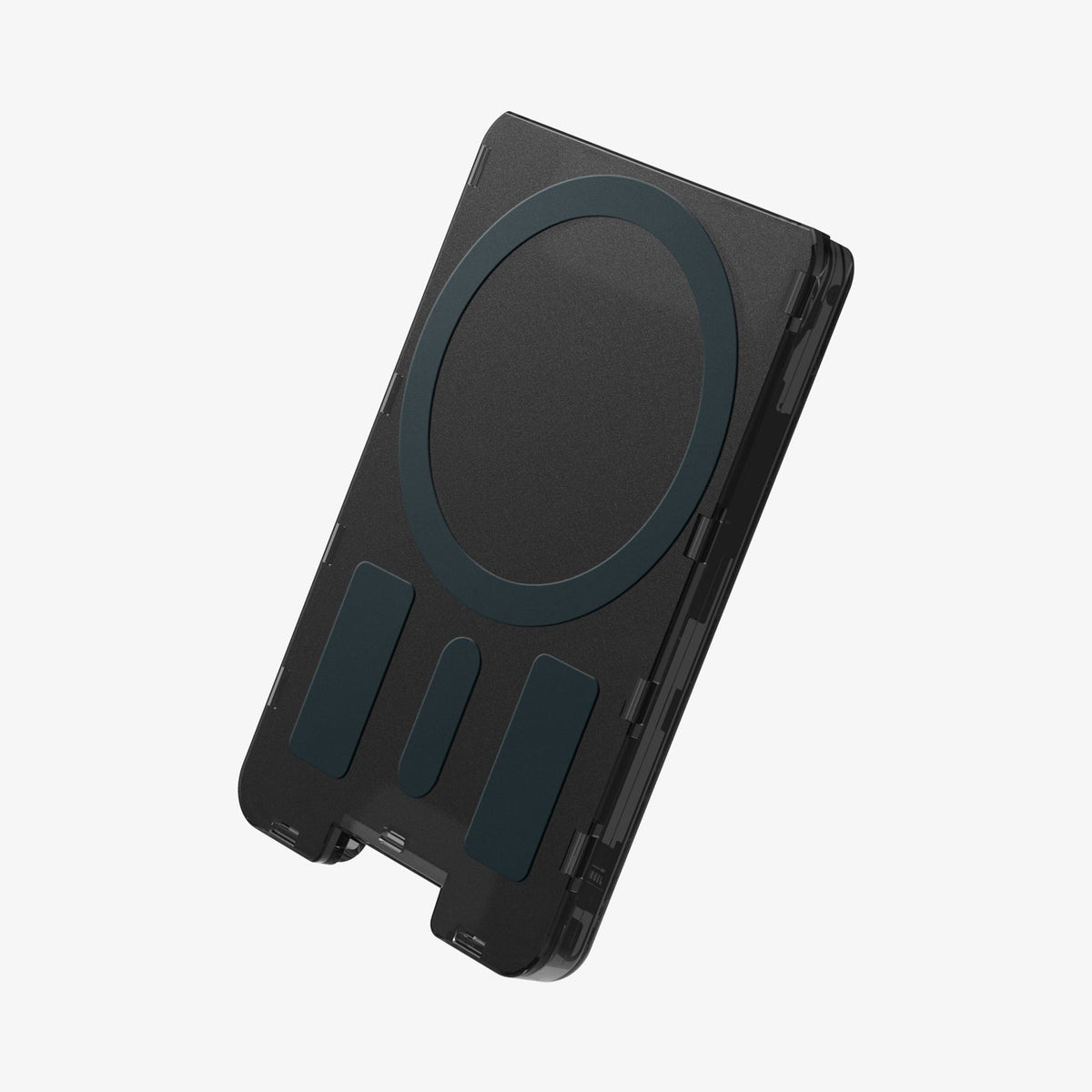 AFA11304 - Ultra Hybrid MagFit card wallet transparent black rear view showing MagSafe magnetic ring and internal magnet layout