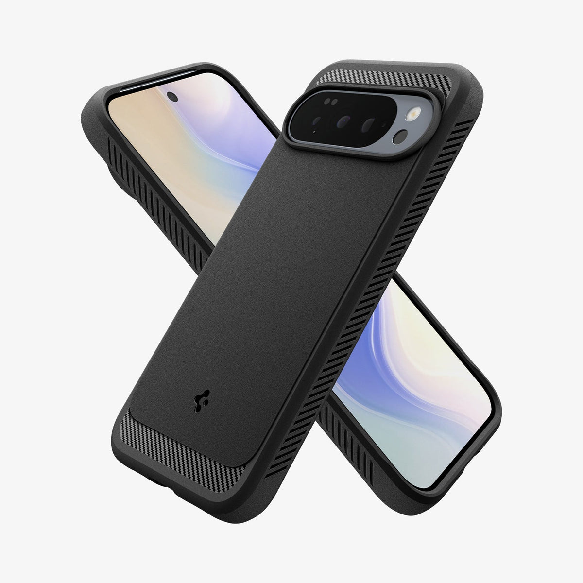 ACS09721 - Pixel 10 Pro XL Case Rugged Armor (MagFit) in black showing the back, front and sides