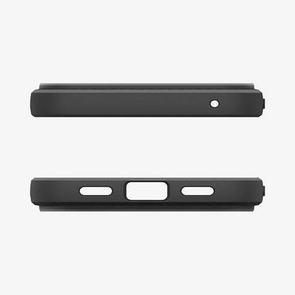 ACS09714 - Pixel 10 / Pixel 10 Pro Case Liquid Air in matte black showing the top and bottom