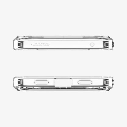 ACS09702 - Pixel 10 / Pixel 10 Pro Case Ultra Hybrid Metal Ring (MagFit) in crystal clear showing the top and bottom